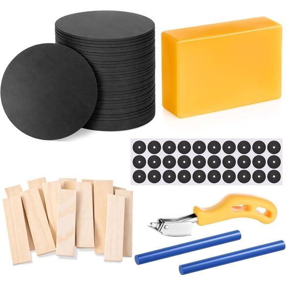 65 Pcs Pool Table Leveling Kit Include 15 Leg Shims 16 Wood Wedges 30 Marker Dots 1 Beeswax 2 Blue Wax 1 Staple Remover, Complete Billiard Cloth Install Set for Leveling Recovery Refelting
