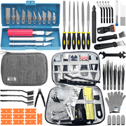 65-Piece 3D Printer Tool Kit with Case, Nozzle Cleaning Kit, Scraper, Deburring Tool, Files & Brushes, Compatible with FDM & SLA Printers