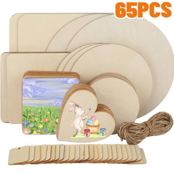 65 Pieces Basswood Sheets, Plywood Sheets Unfinished Wood for Crafts 3 mm Thick Basswood for Precision Cutting DIY Architectural Models, Wood Engraving, Wood Burning, Painting