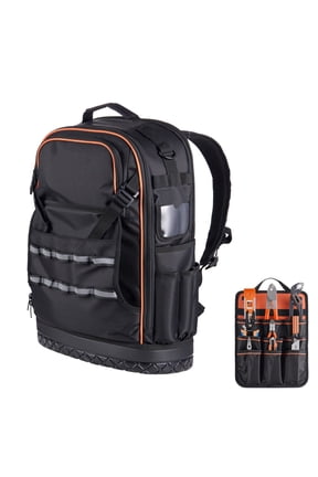 65-Pocket Tear-Resistant Tool Backpack for Electricians & Jobsite Work