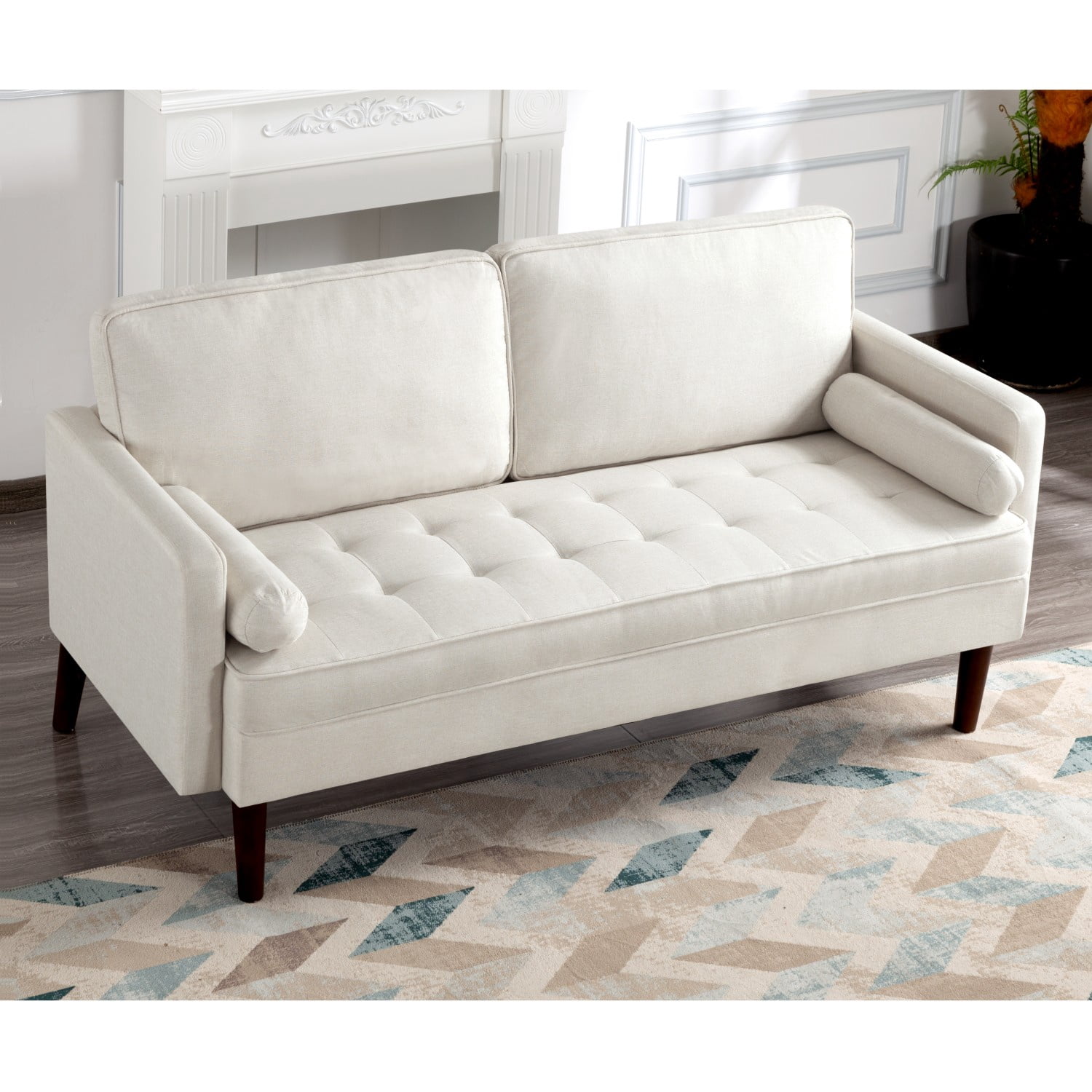 Gewnee 65”Polyester Loveseat Sofa,Modern 2 Seater Sofa Couch with 2 Pillows for Living Room,Office,Apartment (Adult group)