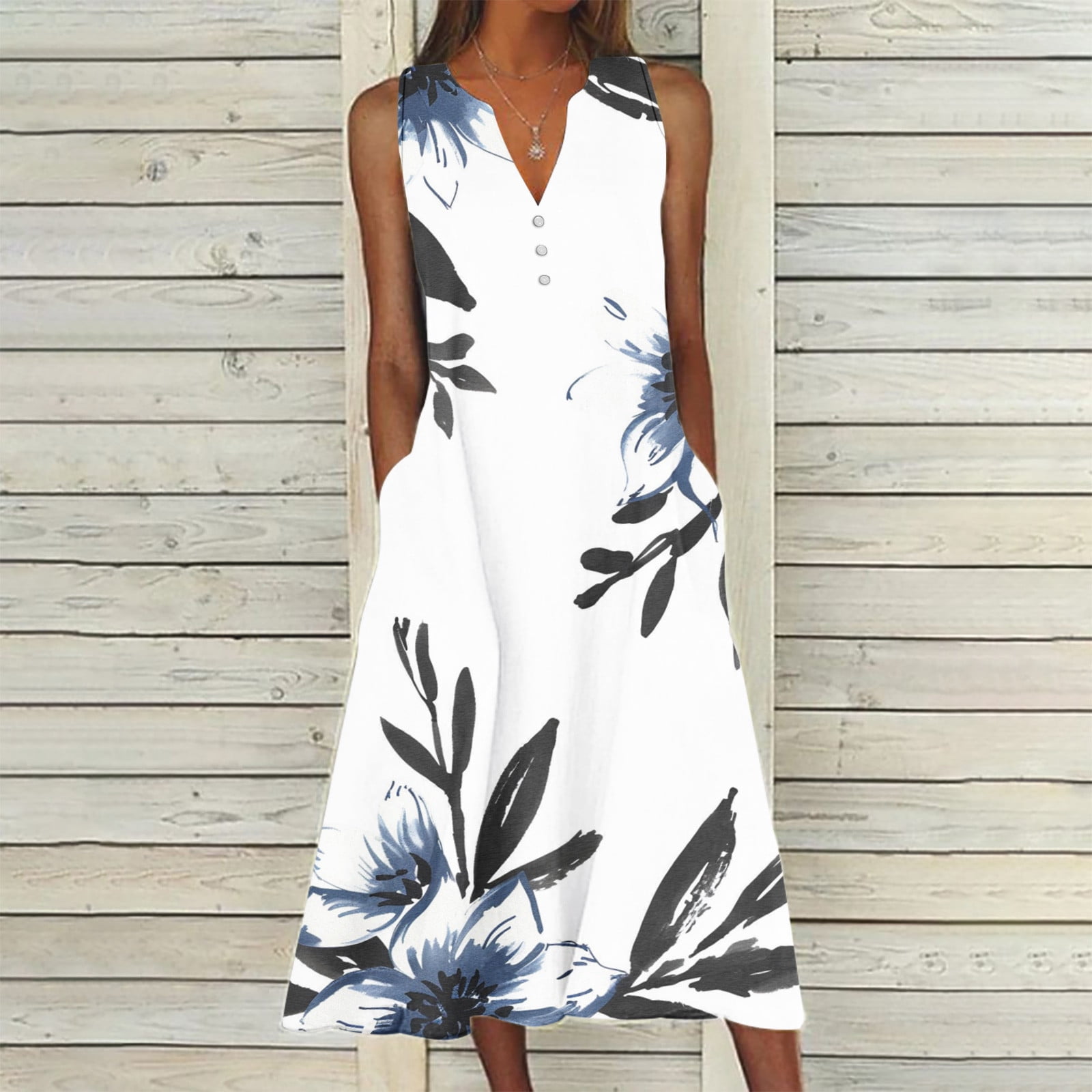 blue sun dress short