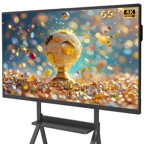 65'' Smart Board Interactive Whiteboard, 4K UHD Touch Screen Smart Board Display, Android 14, 8GB RAM 128GB Storage, 20-Point Touch, Camera & Speakers, Wall Mount Included