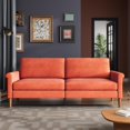 thumbnail image 1 of Vesgantti 75'' Mid-Century Modern Sofa, Comfortable Upholstered Orange Couch, 2/3 Seater with Side Pockets for Living Room, 1 of 8