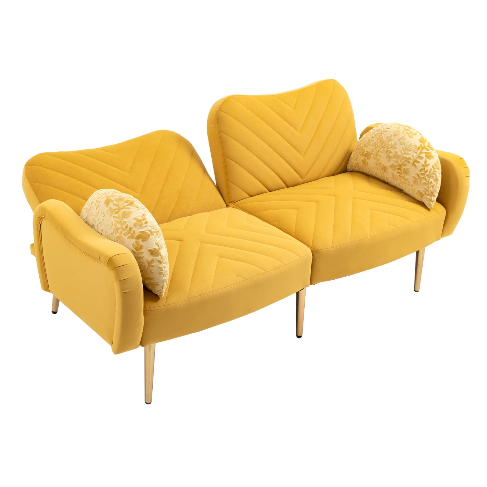 65" Split Back Loveseat Sleeper Sofa, Velvet Convertible Sofa Bed with