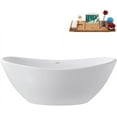 thumbnail image 1 of 65" Streamline G-13-112-WH Soaking Glossy White Freestanding Tub and Tray With Internal Drain in Glossy White, 1 of 1