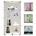 thumbnail image 1 of 65" Tall Glass Display Cabinet with Dimmable LED Lamp and Metal Handle, Sturdy 4 Tier Curio Storage Cabinet with Glass Doors, mayceyee Floor Standing Bookshelf for Living Room Bedroom Office, White, 1 of 14