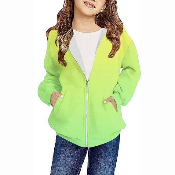 Up to 65% Off Toddler Kids Boys Girls Fashion Cute Gradient Print Long Sleeve Pocket Zipper Hoodies Coat Kids Toddler Thick Zipper Coat Outwear Clothes