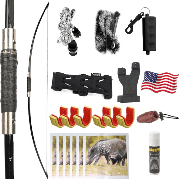 65" Traditional English Longbow 60lb Takedown Straight Bow Archery Hunting