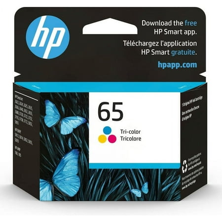 65 Tri-color Ink Cartridge | Works with AMP 100 Series, DeskJet 2600, 3700 Series, ENVY 5000 Series |