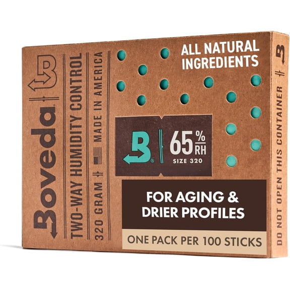 65% Two-Way Humidity Control Pack For Aging & Long-Term Storage in Large Plastic Wood Boxes Size 320 Single Moisture Absorber Humidifier Individually Wrapped Hydration Packet