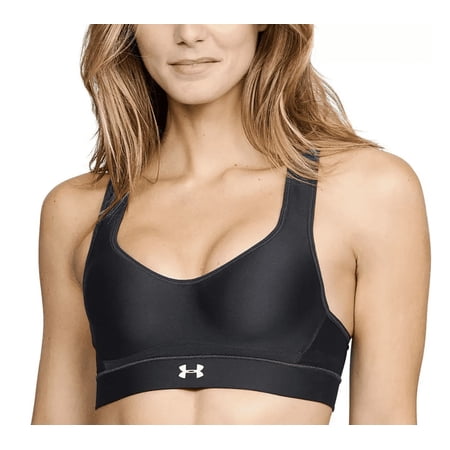 $65 Under Armour Women's, Warp Knit High Impact Sports Bra,Black/Reflective,38C