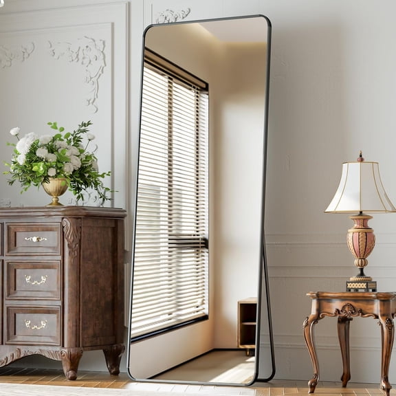 65"X24" Floor Full Length Mirror Standing Full Body Rounded Corner Rectangle Mir