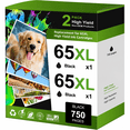 thumbnail image 1 of 65 XL 65XL Ink Cartridge Compatible for HP65 Black Ink for DeskJet 3755 3700 3752 3772 2600 2622 2652 2655 2640 Envy 5000 5055 5052 5014 5010 5070 AMP 100 120 130 Printers (2 Pack), 1 of 11