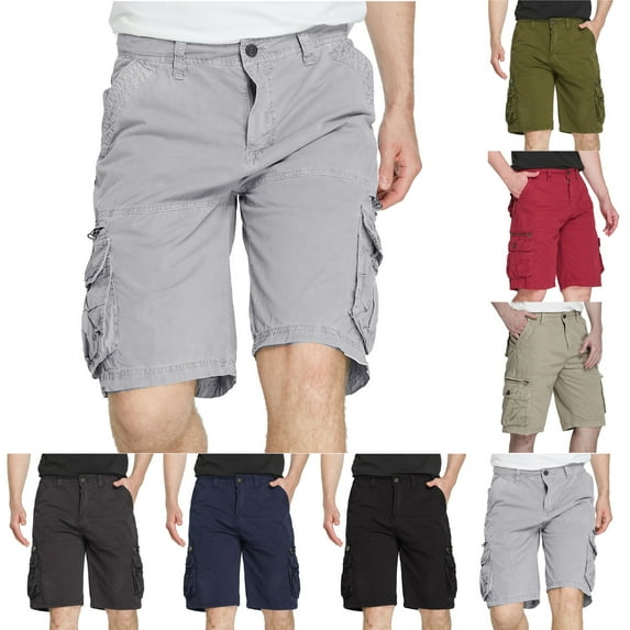 Up to 65% off Xunlbb Men's Big & Tall Cargo Shorts Men's Workwear Shorts Slim Multi Pocket Zipper Straight Leg Five Piece Pants Casual Shorts Gift for Him, S-2XL