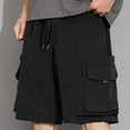 thumbnail image 1 of Up to 65% off Xunlbb Men's Cargo Shorts with Pockets Men's Summer Casual Solid Color Portable Fashion Pockets Drawstring Elastic Waist Zipper Comfortable Shorts Cargo Pant Gift for Him, M-4XL, 1 of 9