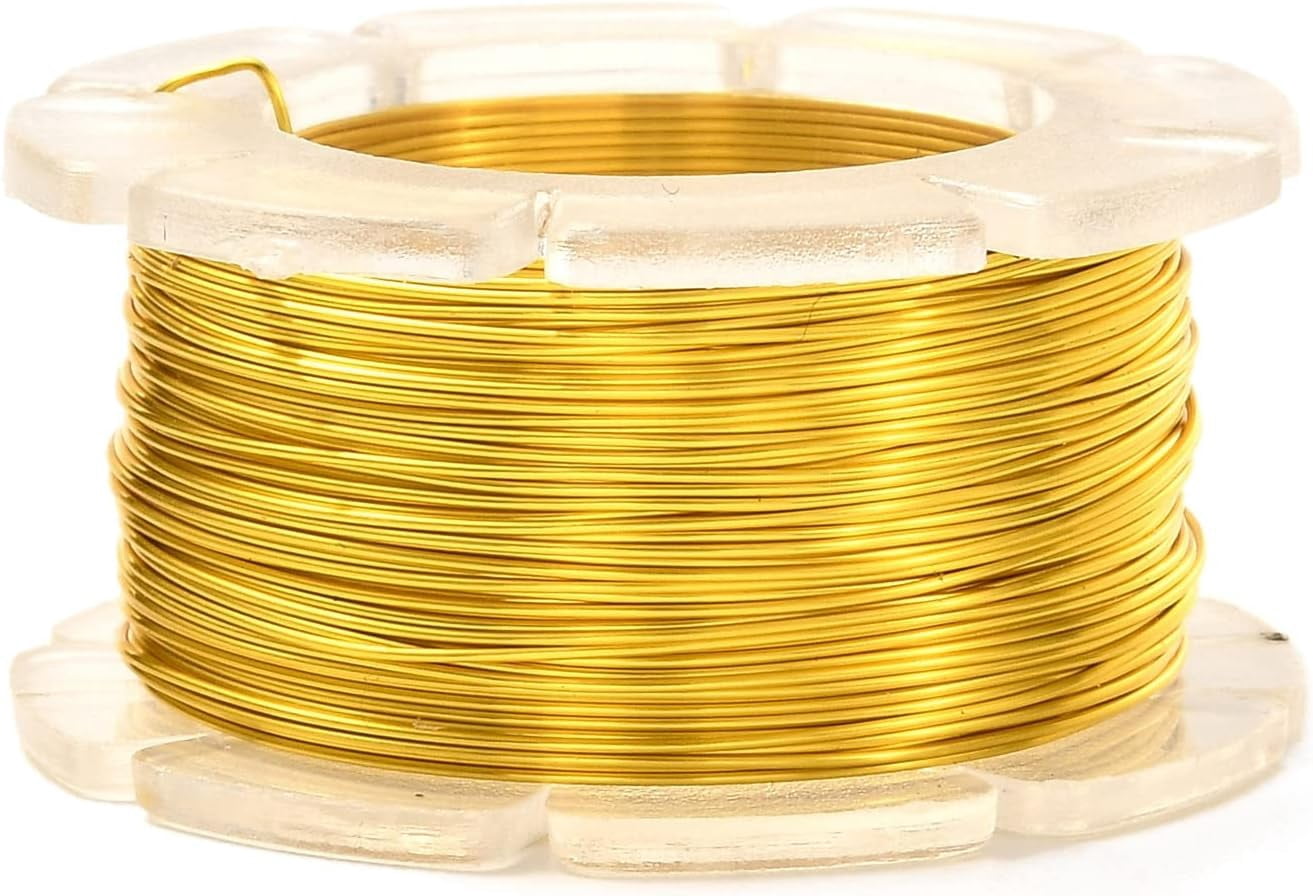 65 Yards Copper Wire 0.4mm Gold Round Jewelry Craft Wrapping Wire DIY ...