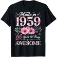 thumbnail image 1 of 65 Year Old Made In 1959 Floral 65th Birthday Women T-Shirt, 1 of 4