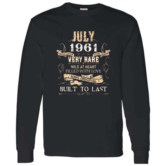 65 Years Old 65Th Birthday Legend Vintage July 1961 Bday Long Sleeve Shirt