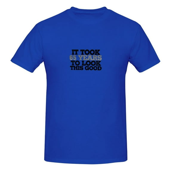 65 Years Old Birthday Men'S Basic Short Sleeve T-Shirt Blue Xx-Large