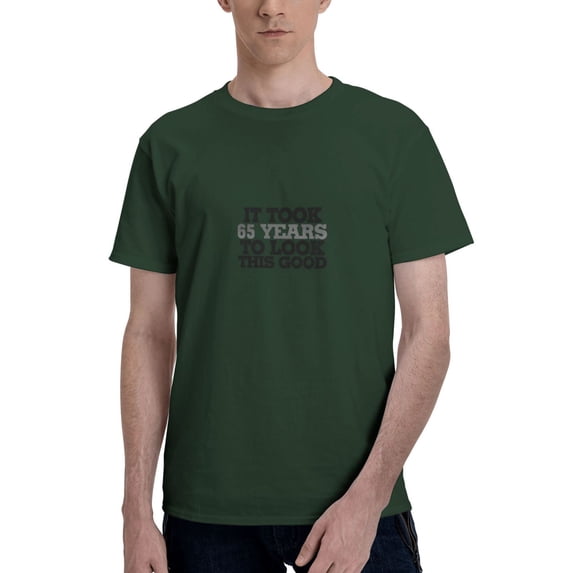 65 Years Old Birthday Men'S Basic Short Sleeve T-Shirt Dark Green Small