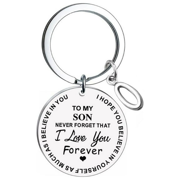 Up to 65% off amlbb Necklace for Female Women TO MY SON Keychain Pendant A-Z26 Letter Accessory Necklace Round Card Gifts for Her Mom Wife Girlfriends on Clearance