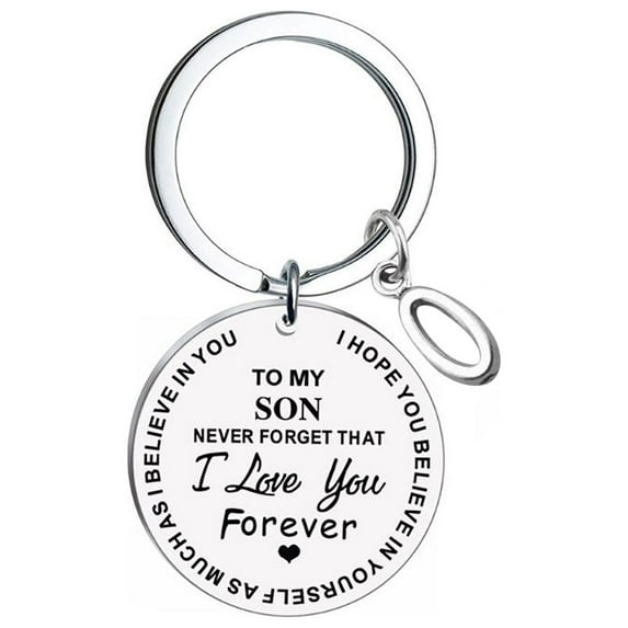 Up to 65% off amlbb Necklace for Female Women TO MY SON Keychain Pendant A-Z26 Letter Accessory Necklace Round Card Gifts for Her Mom Wife Girlfriends on Clearance