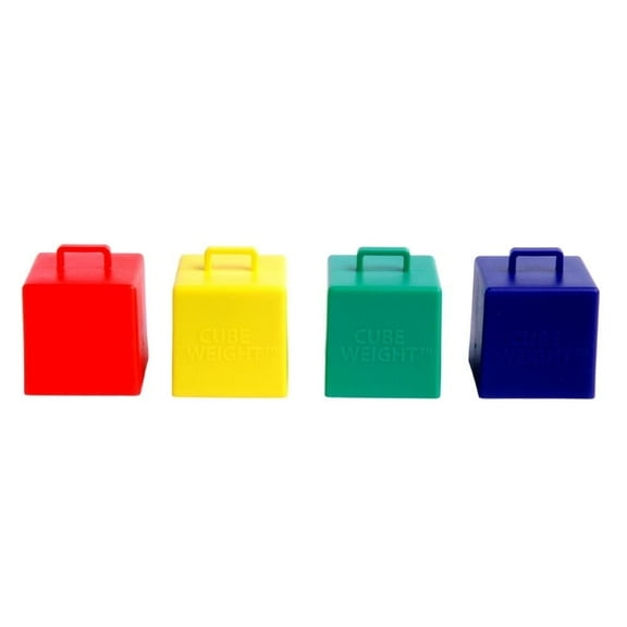 65-gram Cube Weight - Primary-Plus Assortment Balloon Weights - 10 pcs