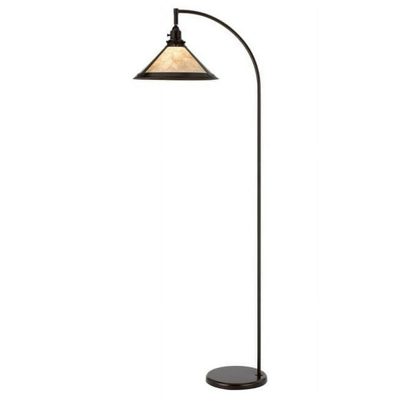 65 in. Bronze Traditional Shaped Floor Lamp with White Empire Shade