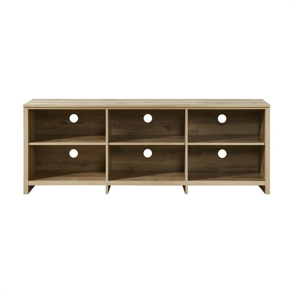 65 in. Wood Oak TV Stand with 6 Storage Shelves Fits TV's up to 62 in.