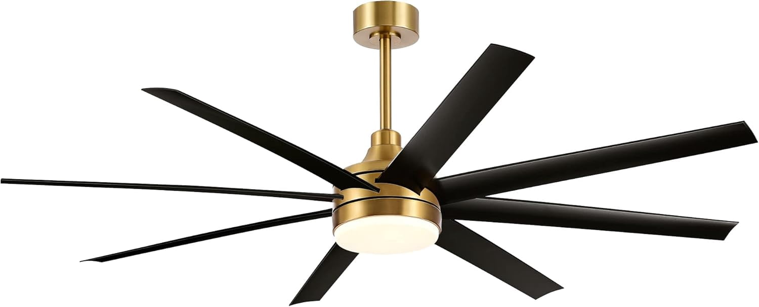 65 inch 8-Blade Ceiling Fans with Lights Remote Control, Reversible DC ...