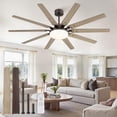 thumbnail image 1 of 65 inch Large Oil Rubbed Bronze Ceiling Fans with Lights and Remote, Indoor/Outdoor Farmhouse Ceiling Fan with 10 , 32W LED Light 3 CCT, 6 Speed Reversible Quiet DC , Dual Finish, 1 of 6