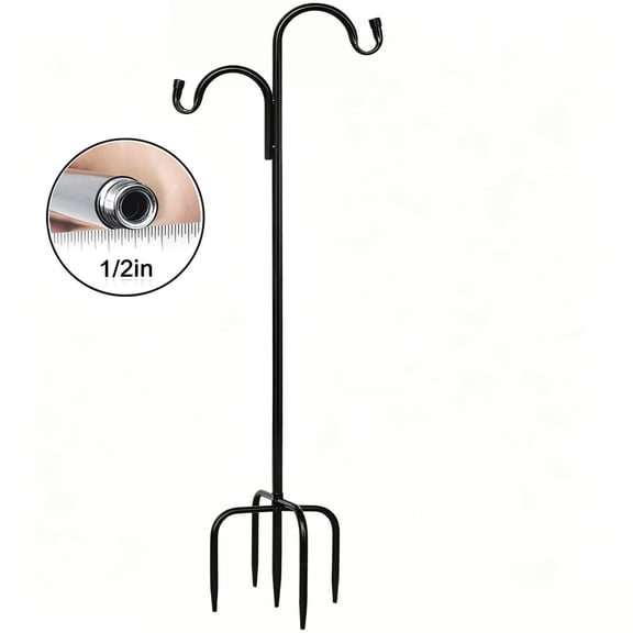 65 inches Double Shepherd's Hooks Garden Planter Stakes for Bird Feeders, Hanging Plant Holders Baskets,Weddings,Lanterns