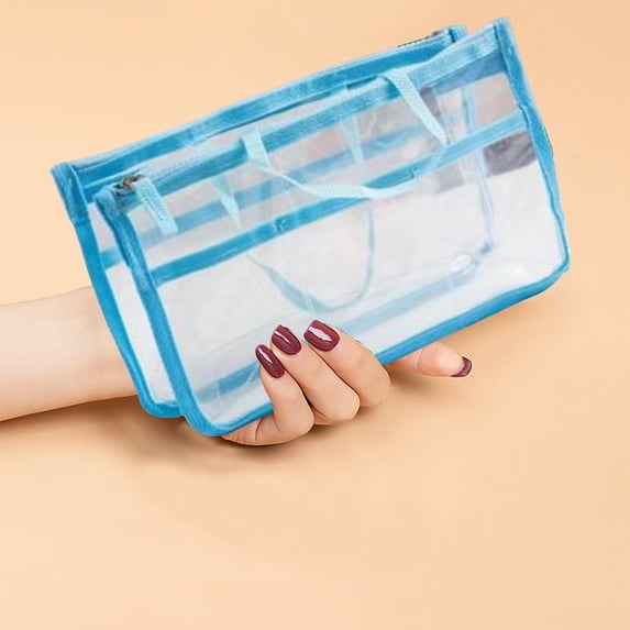 up to 65% off karymi Clear Cosmetic Makeup Bag, Transparent Tote Shoulder Bag Clear Toiletry PVC Tote, Stadium Outdoor Beach Pool Handbag ShouldeBag Makeup Bag Organizer The Big Save