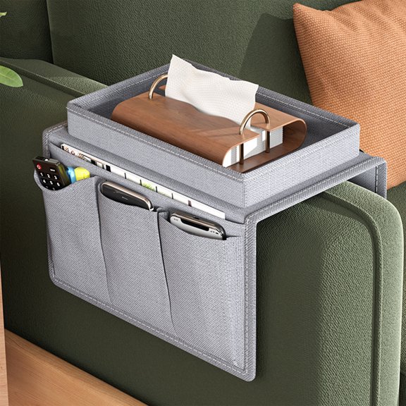 up to 65% off karymi Couch Sofa Armrest Organiser Arm Chair Caddy Bedside Storage Pocket with 5 Pockets Remote Organizer Bed Storage Pocket Bag for Cellphone Tablet Notepad Back to College