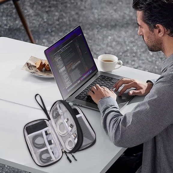 up to 65% off karymi Data Cable Bag Portable Data Cable Storage Bag Headphone Bag Storage Containers Travel Essentials House Decor Housewarming Gifts