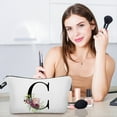 thumbnail image 1 of up to 65% off karymi Flower Letter Makeup Bag Letter Cosmetic Bag Alphabet Initial Makeup Bag Birthday Gifts for Women Mom Friend Bride Bridesmaid Cosmetic Bag Apartment Essentials, 1 of 6