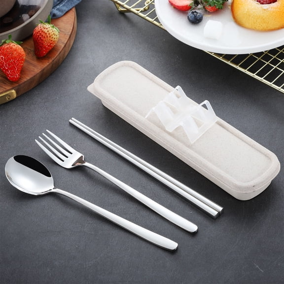 up to 65% off karymi Portable Cutlery Set Reusable Camping Utensils for Camping Lunch Work School Easy to Wash Weekly Deal Hiking Essentials Gifts for Women
