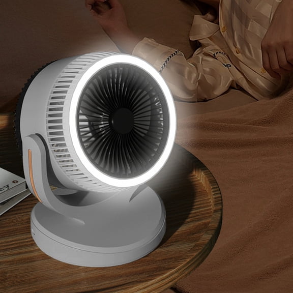 up to 65% off karymi Portable Desk Fan, Mute Fan with LED Lantern, Indoor Breath Circulation Fan, 2400mAh Rechargeable Battery Operated USB Fan, for Office, Bedroom, Table, Outdoor The Big Save