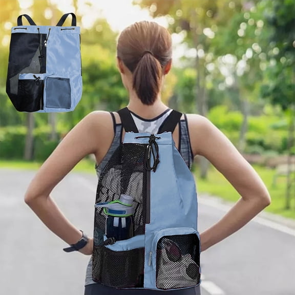 up to 65% off karymi Swimming Bag Mesh Drawstring Backpack with Wet Bag Beach Backpack Gym Exercise Equipment Bag Weekly flyer Hiking Essentials Travel Essentials