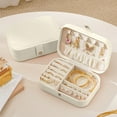 thumbnail image 1 of up to 65% off karymi Travel Portable Zipper Jewellery Box Leather Jewellery Box Ring Necklace Jewellery Storage Box Earrings Earring Case Bedroom Decor Dorm Decor, 1 of 6