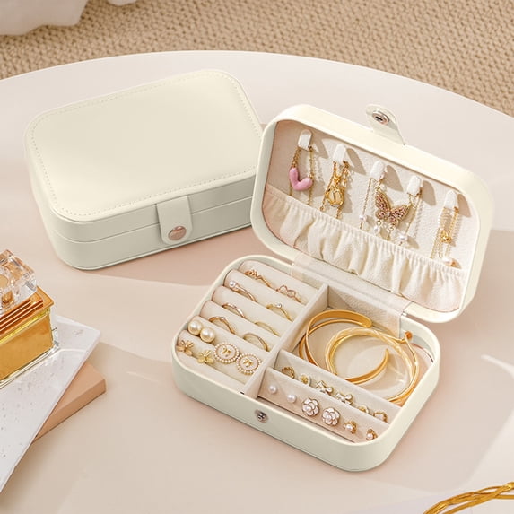up to 65% off karymi Travel Portable Zipper Jewellery Box Leather Jewellery Box Ring Necklace Jewellery Storage Box Earrings Earring Case Bedroom Decor Dorm Decor