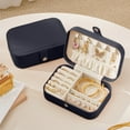 thumbnail image 1 of up to 65% off karymi Travel Portable Zipper Jewellery Box Leather Jewellery Box Ring Necklace Jewellery Storage Box Earrings Earring Case Gifts for Women Clearance Bedroom Decor, 1 of 6