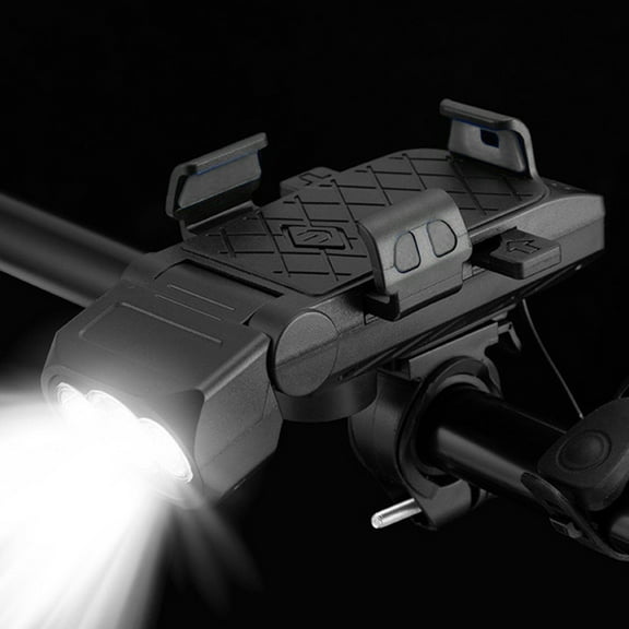 up to 65% off karymi USB Rechargeable Headlights Mobile Phone Mount Horn Lights LED Bike Headlight 3 Modes Easy to Install Cycling Front Lamp Weekly Deal Clearance Sales Gifts for Men