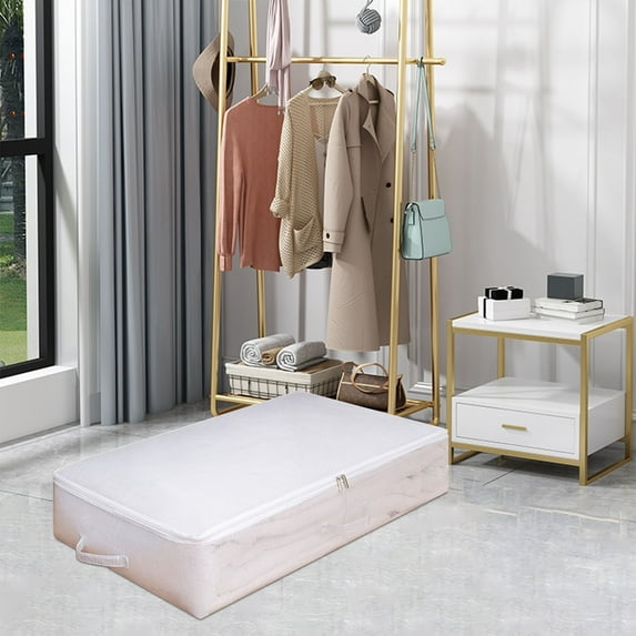 up to 65% off karymi Underbed Storage Box Transparent Fabric Folding Home Blanket Organizer Large Toy Clothing Storage Box Weekly flyer