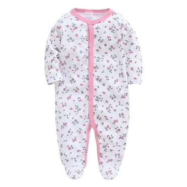 Up to 65% off kttectoa Baby Girl Fall Outfits Newborn Baby Cute Casual Floral Print Footies Romper Snap-Up Rompers Fall Baby Girl Outfits Fall Pajamas Loungewear Girls Outfits 0-9M Cyber_Monday Deals
