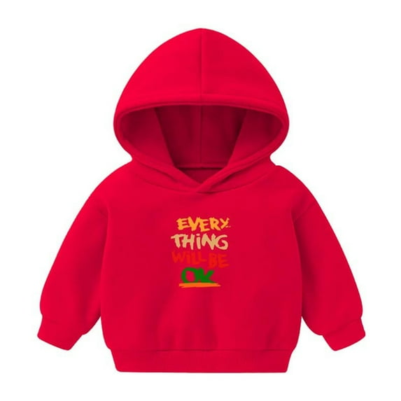 Up to 65% off kttectoa Tops for Kids Letter Print Warm Sweatshirts Long Sleeve Pullover Base Hoodies Boys Hoodies Girls Hoodie Fall Fashion Fall Clothing 3-6T Cyber_Monday