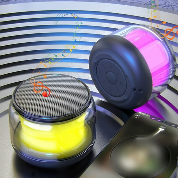 Back to School Supplies Cameland Electronics RGB Light Bluetooth Audio Colorful Atmosphere Lamp Desktop Computer Outdoor Small Portable Stereo on Clearance Early Access Deals