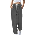 thumbnail image 1 of Up to 65% off!Casual Pants for Womens Fashion Plus Size High Waist Solid Color Sleeping Pants With Loose Waistband And Elastic Waist Pocket For Comfortable Foot Binding And Casual Pants, 1 of 8