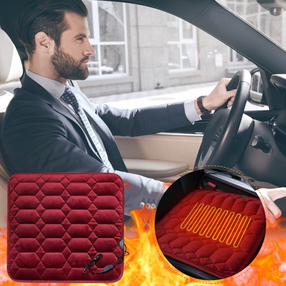 Up to 65 off!Deals Of The Day Clearance! Yyuenw Heated Car Seat Cushion 12V Portable Car Heating Pad Back Heating And Ventilation Function Winter Driving Christmas Gifts